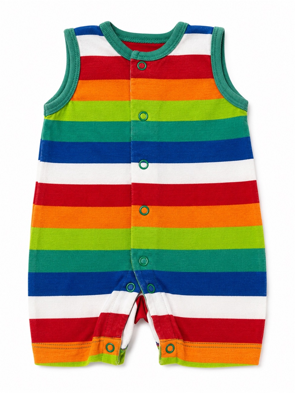 Toddler Sleeveless Rainbow Stripe Romper - Colorful Stripes